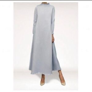 CASEY MARKS Lounge Dress in Winter Blue French Terry Long Sleeve size small